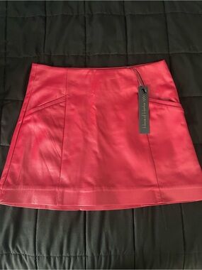 House of Harlow 1960 Rich Red Leather Mini Skirt